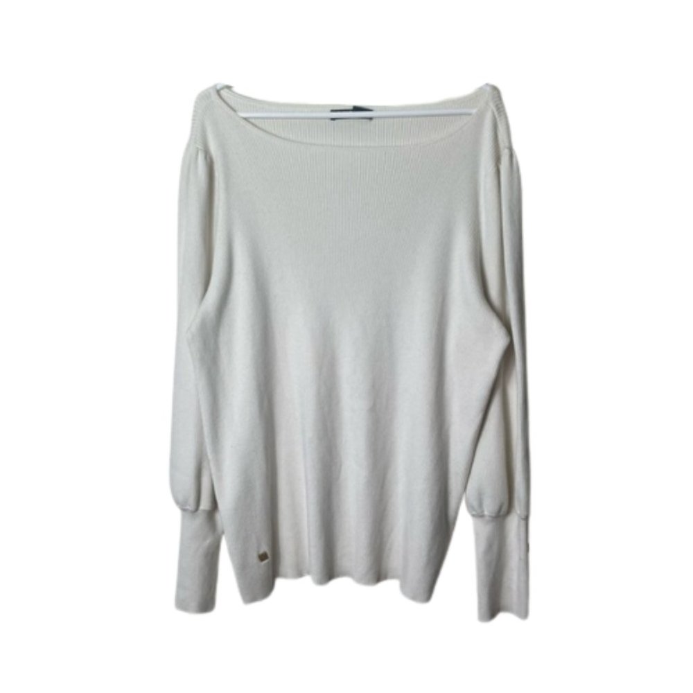Lauren Ralph Lauren Cream Boatneck Ribbed Sweater